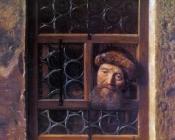塞缪尔 凡 霍赫斯特拉滕 : A Man Looking Through a Window